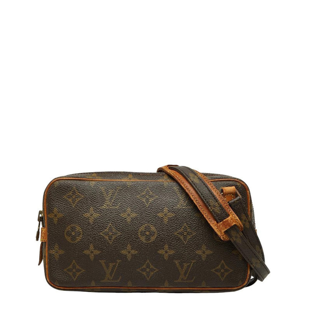 Louis Vuitton Monogram Pochette Marly Bandouliere Crossbody Bag Brown Leather
